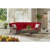 Hampton Bay Cambridge 4 Piece Brown Wicker Outdoor Patio Sectional