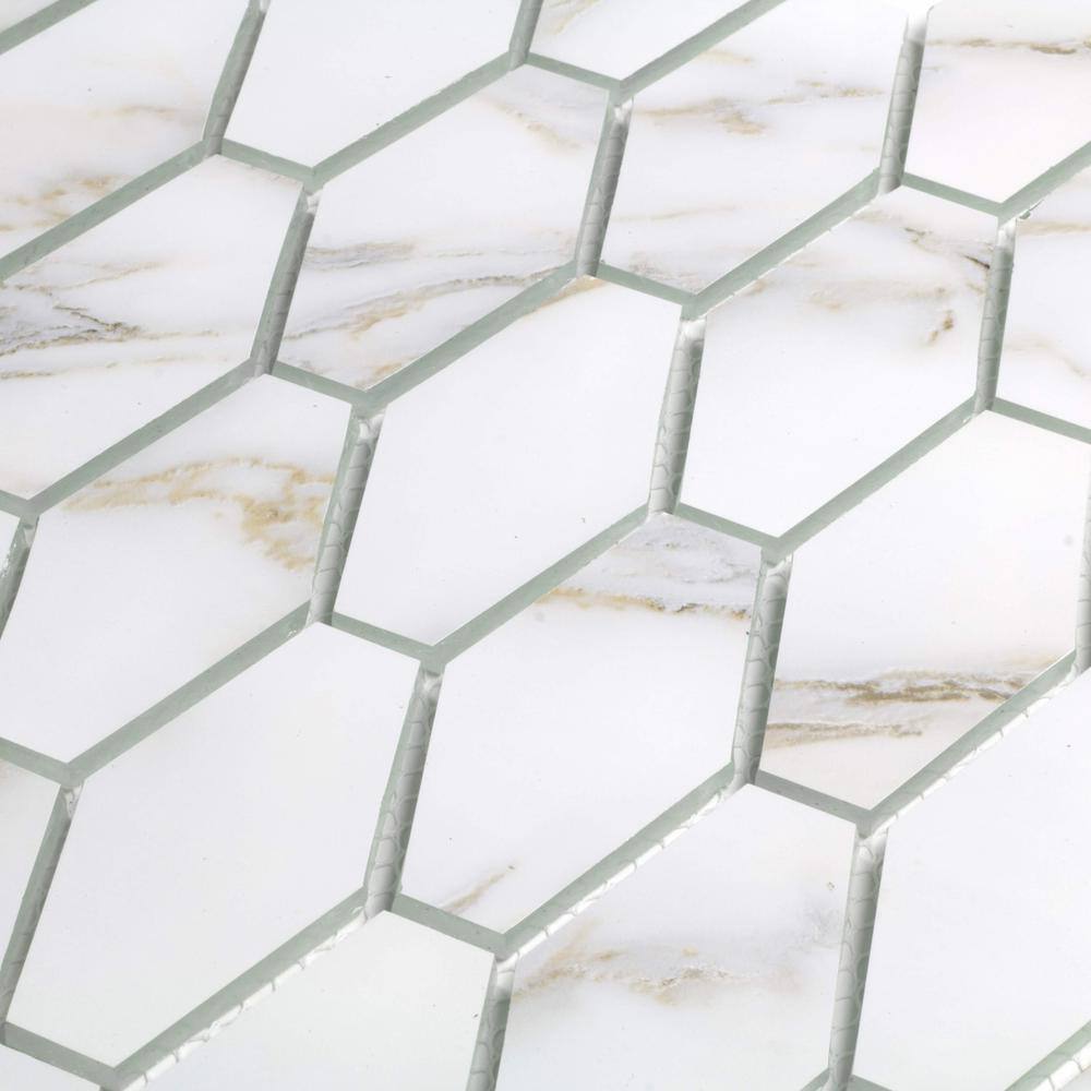 Artistic Amber Iridescent Glass Mosaic 12x12 Wall Tile