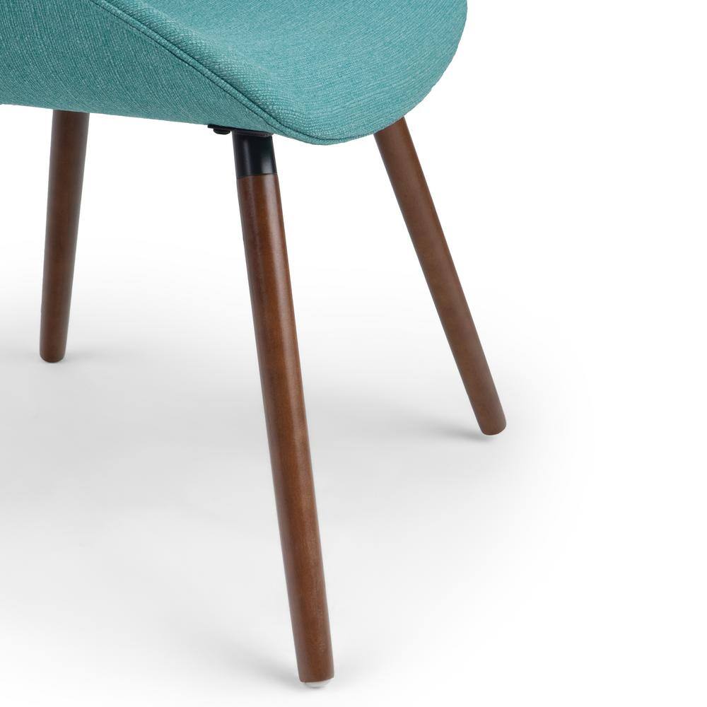 Turquoise Blue Upholstered Bentwood Side Chair in Mid Century Style