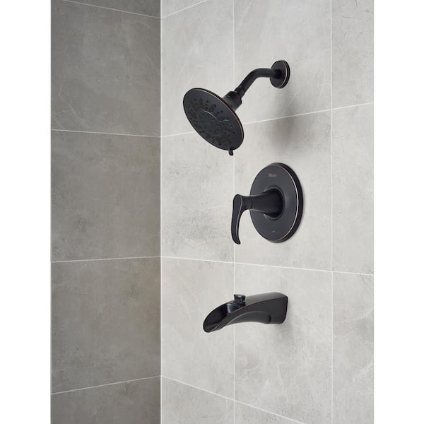 Brea Single-Handle 3-Spray Tub and Shower Faucet in Tuscan Bronze with Waterfall Spout (Valve Included)