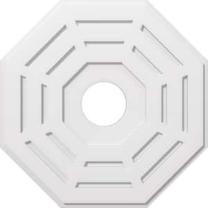 1 in. P X 11 in. C X 28 in. OD X 6 in. ID Westin Architectural Grade PVC Contemporary Ceiling Medallion