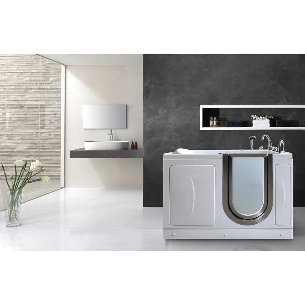 Royal 52" White Acrylic Hydro Massage Walk-In Bathtub with Heated Seat