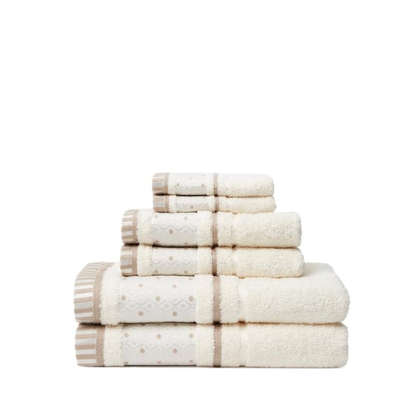 Espalma Balio 6-Piece 100% Turkish Cotton Bath Towel Set in Creme
