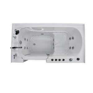 HD Series 60 in. Left Drain Quick Fill Walk-In Whirlpool and Air Bath Tub with Powered Fast Drain in White