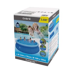 12 ft. Round 30 in. Outdoor Backyard Inflatable Pool