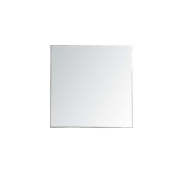 Unbranded Timeless Home 36 in. W x 36 in. H x Contemporary Metal Framed Square Silver Mirror