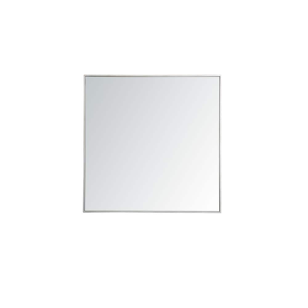 Medium Square Silver Modern Mirror (36 in. H x 36 in. W)
