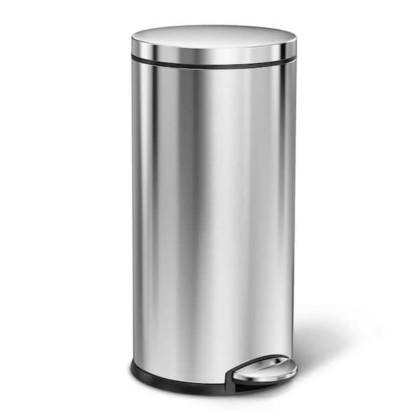 simplehuman 35 liter Fingerprint-Proof Brushed Stainless Steel Round Step-On Trash Can