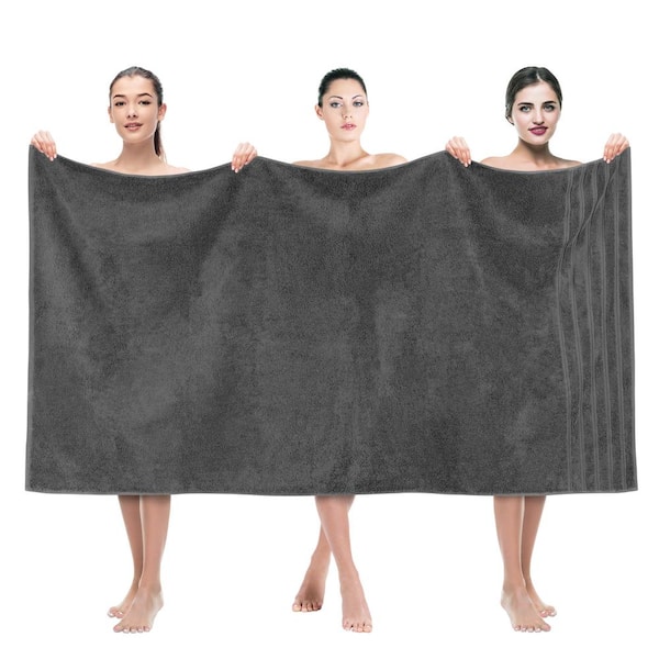 American Soft Linen 35 x 70 in. 100% Turkish Cotton Bath Towel Sheets, Grey