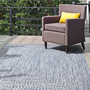 Lefebvre Casual Braided Light Blue 10 ft. x 13 ft. Indoor/Outdoor Patio Area Rug