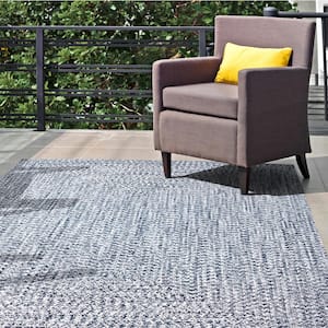 Lefebvre Casual Braided Light Blue Doormat 3 ft. x 5 ft. Indoor/Outdoor Patio Area Rug