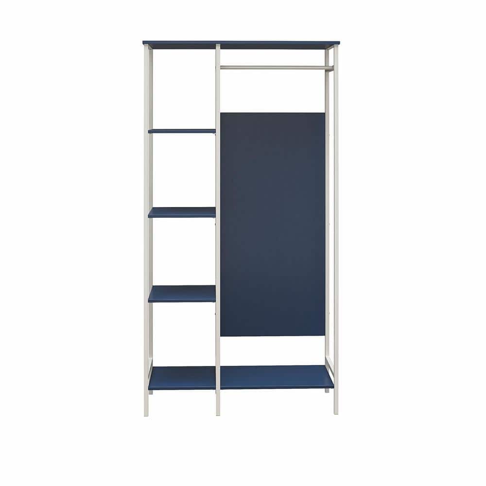 Ameriwood Home Wardlaw Navy Metal/Particleboard Open Wardrobe Clothes Rack 37.4 in. W x 71 in. H x 15.75 in. D, Blue -  HD65746