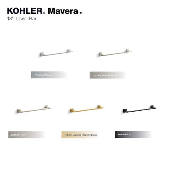 KOHLER Square 18 in. Wall Mounted Towel Bar in Matte Black