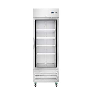 27 in. 18 cu. ft. Auto/Cycle Defrost One Glass Door Convertible Upright Freezer/Refrigerator in Stainless-Steel