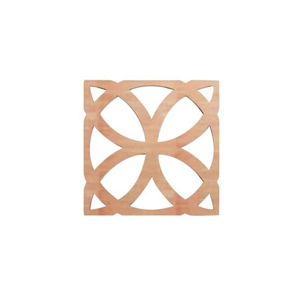 Ekena Millwork 7-3/8 in. x 7-3/8 in. x 1/4 in. Cherry Extra Small Daventry Decorative Fretwork Wood Wall Panels (10-Pack)