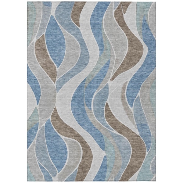 Chantille Machine Washable Indoor/Outdoor Abstract ACN2976 Pewter 5 ft. x 7 ft. 6 in. Area Rug