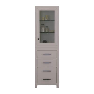 Madison 21 in. x 17 in. D x 72 in. H Free Standing Linen Cabinet in White