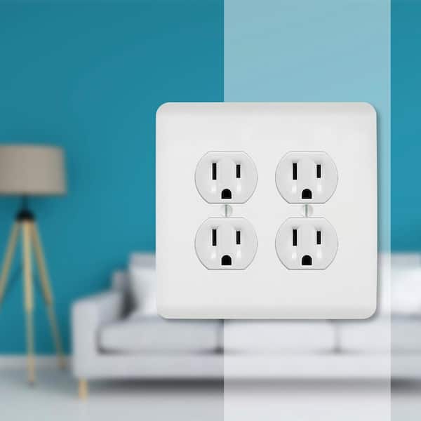 Perry 2 Gang Duplex Steel Wall Plate - White