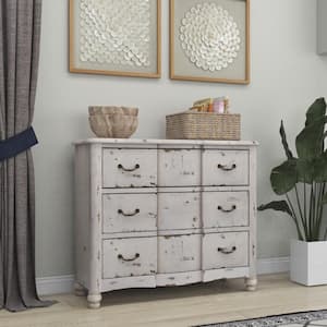 3 Drawers Cream Wood Chest 35 in. X 42 in. X 16 in.
