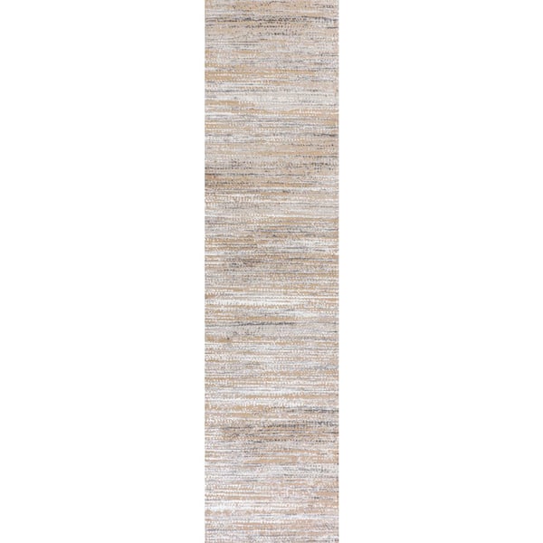 Loom Modern Strie' Beige/Gray 2 ft. x 8 ft. Runner Rug