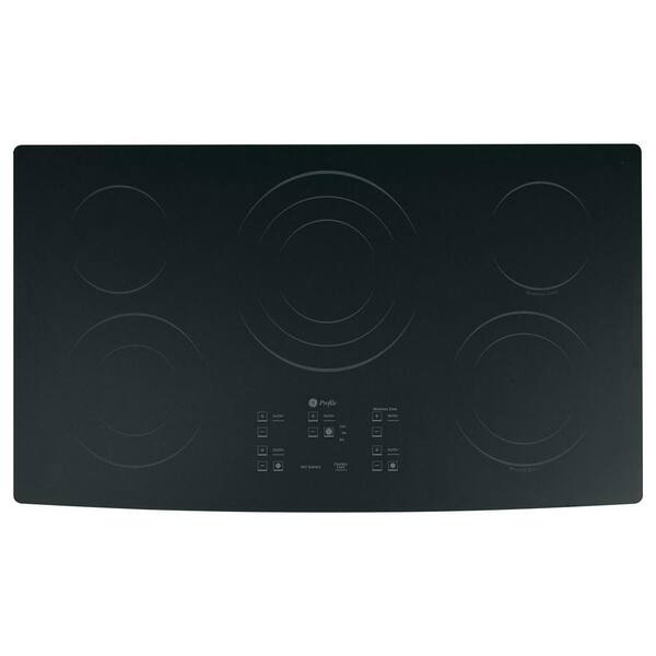 GE Profile CleanDesign 36 in. Smooth Surface Radiant Electric Cooktop in Black with 5 Elements