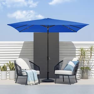 8 ft. x 10 ft. Steel Rectangular Market Umbrella in Blue