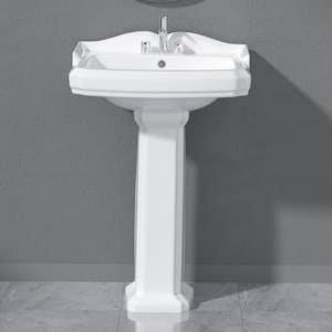 23 in. x 19 in. x 35 in. Modern White Ceramic Rectangular Vessel Sink with Overflow