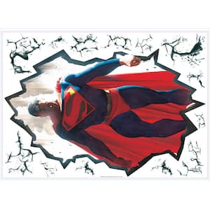 Alex Ross Superman Cracked Peel and Stick Giant Wall Decal Multi-Colored Vinyl Wall Decal