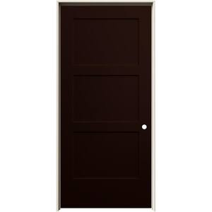 prehung espresso single stain composite molded solid core door interior left hand jeld mdf madison wen