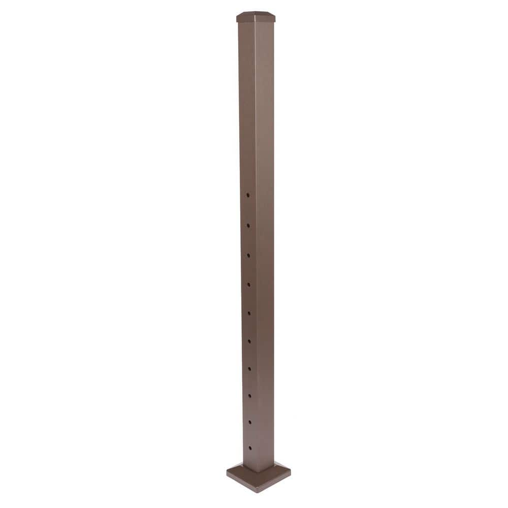 Cable Rail 2-1/2 in. x 2-1/2 in. x 49 in. Weathered Brown Aluminum Stair Bottom Post for Cable Railing System price history on PriceWatchPro