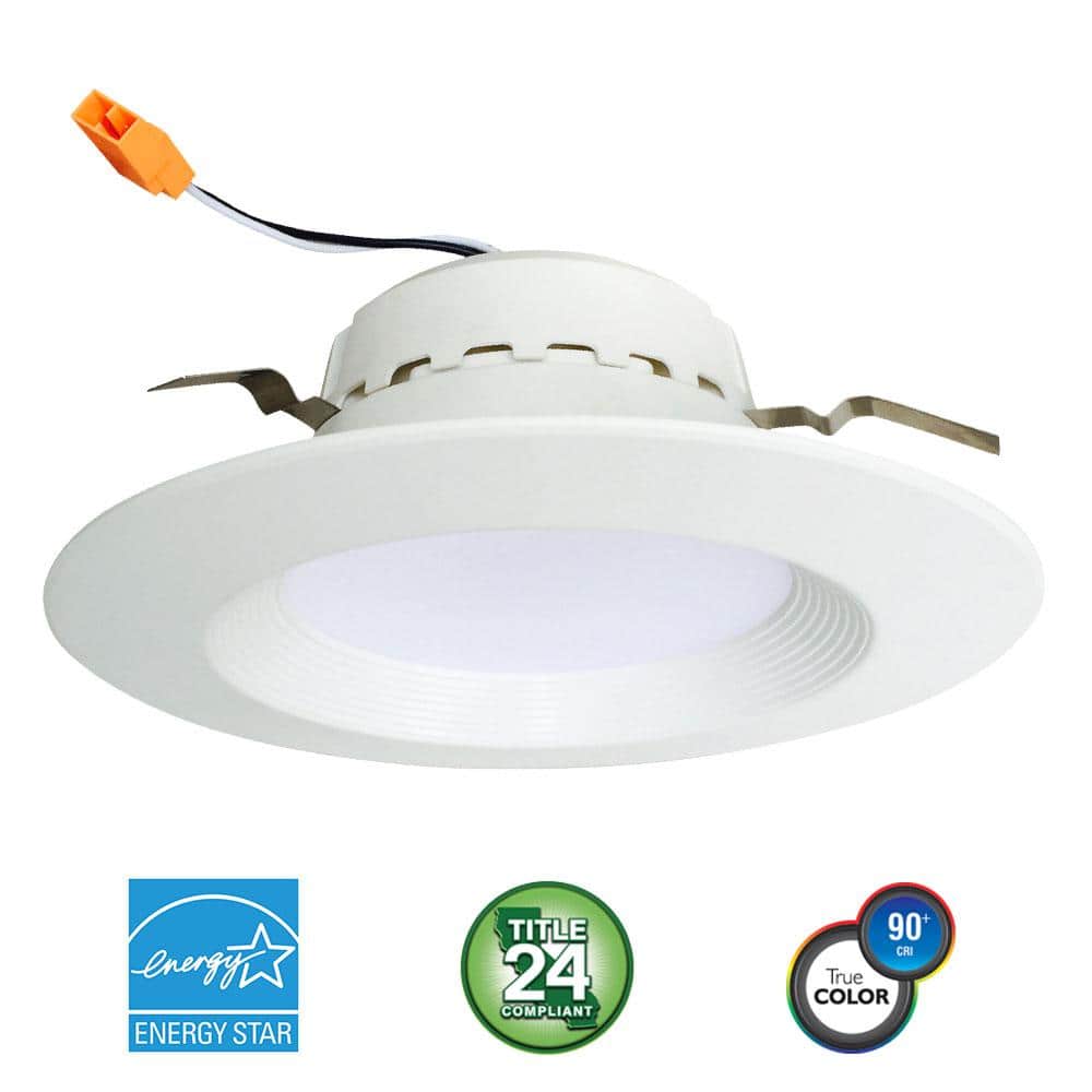 4 in. 75-Watt Equivalent 13-Watt, Matte White Dimmable Recessed Integrated LED Downlight Trim price history on PriceWatchPro