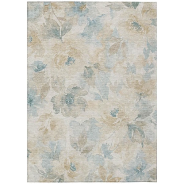 Chantille Machine Washable Indoor/Outdoor Abstract ACN3022 Ivory 9 ft. x 12 ft. Area Rug