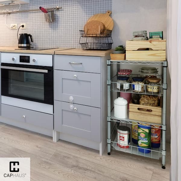 CAPHAUS Silver 6-Tier Steel Garage Storage Shelving Unit with