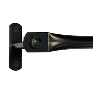 Reddington 30 in. to 48 Adjustable 3/4 in. Single Curtain Rod in Black with Finials