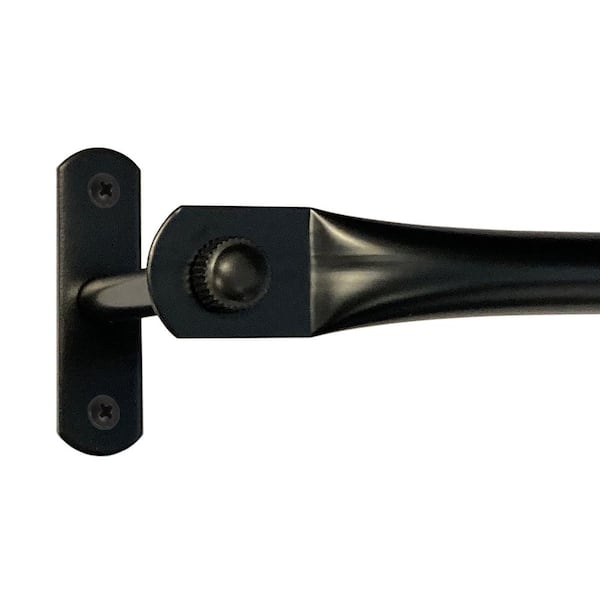 Decopolitan Reddington 30 in. to 48 Adjustable 3/4 in. Single Curtain Rod in Black with Finials