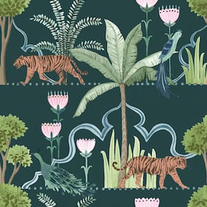 Laos Green Peel and Stick Wallpaper Sample