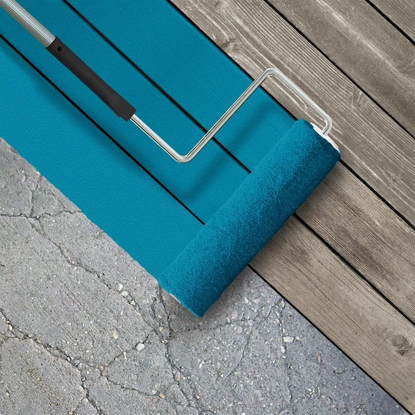 5 gal. #P490-6 Hacienda Blue Textured Low-Lustre Enamel Interior/Exterior Porch and Patio Anti-Slip Floor Paint