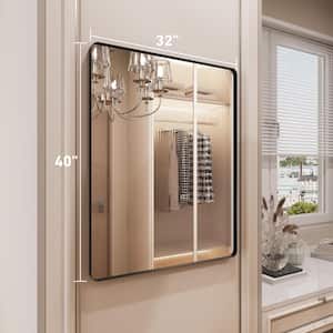 Rizitoc 24 in. W x 36 in. H Rounded Rectangle Framed Wall Bathroom ...