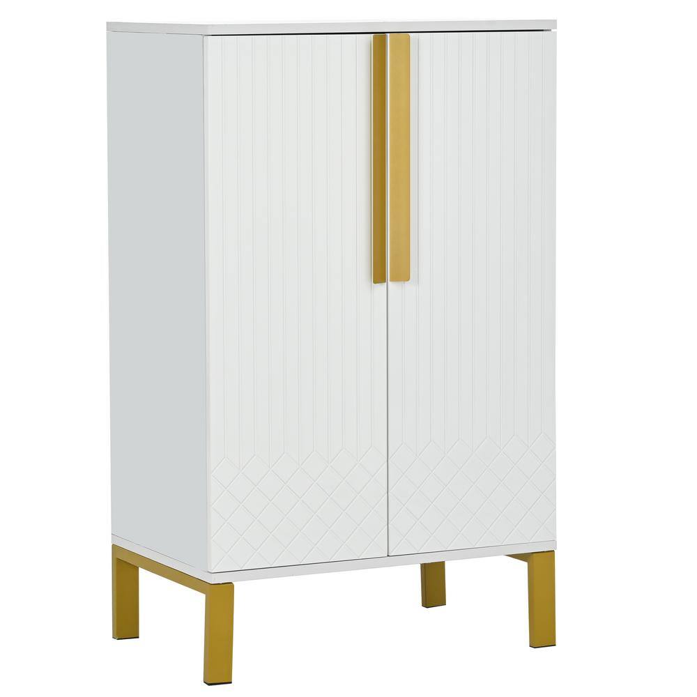 23.70 in. W x 15.70 in. D x 39.20 in. H White Linen Cabinet with Adjustable