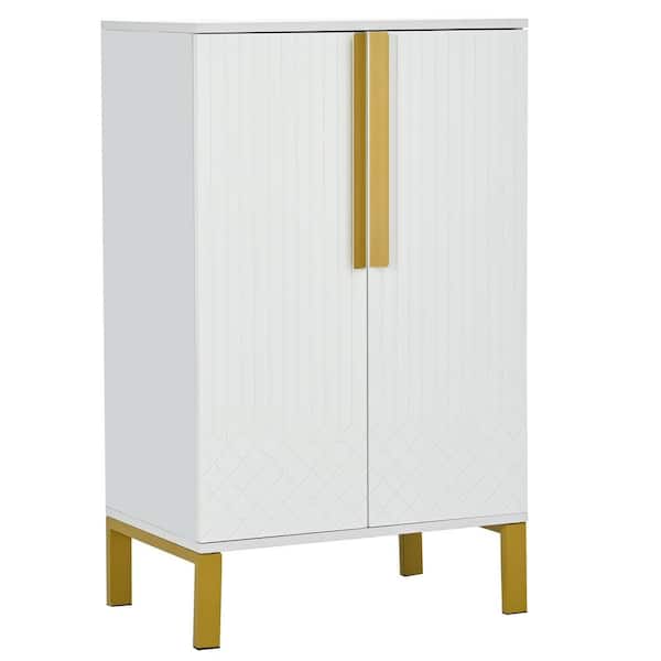Unbranded 23.70 in. W x 15.70 in. D x 39.20 in. H White Linen Cabinet with Adjustable Storage Shelves