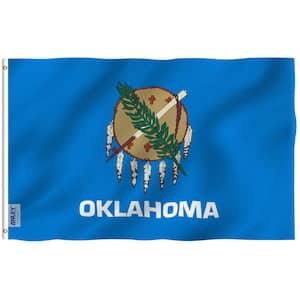 Fly Breeze 3 ft. x 5 ft. Polyester Oklahoma State Flag 2-Sided Flags Banners with Brass Grommets and Canvas Header
