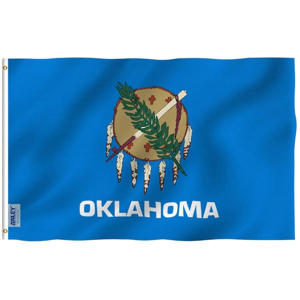 ANLEY Fly Breeze 3 ft. x 5 ft. Polyester Oklahoma State Flag 2-Sided Flags Banners with Brass Grommets and Canvas Header