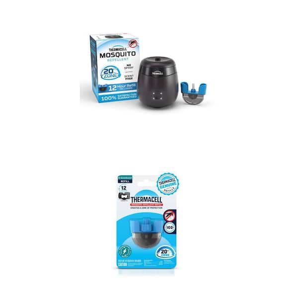 Rechargeable Charcoal 20 ft. Mosquito Repeller with 12-Hour E-ZoneGuard Refill (2-Piece Set)