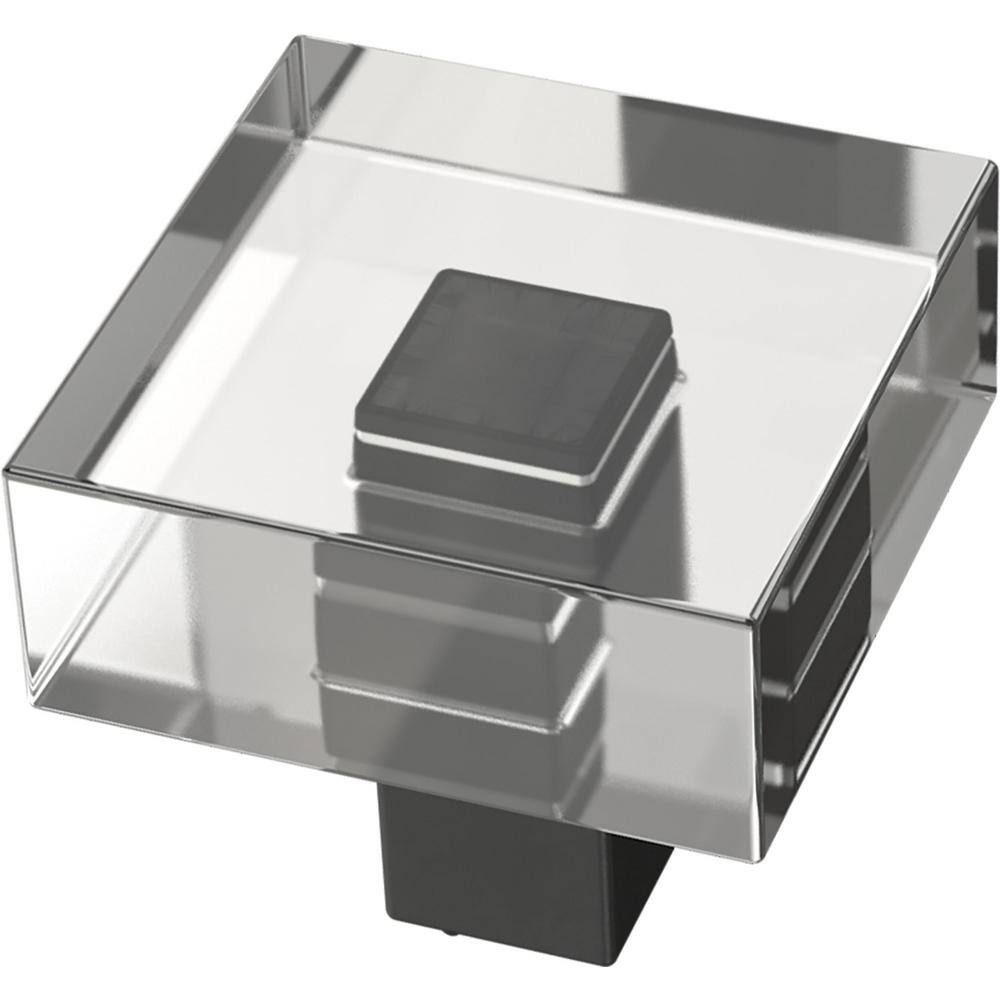 Liberty Deco Square 13/16 in. (30 mm) Matte Black and Clear Acrylic