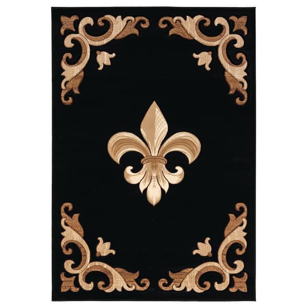 Bristol Barnsley Black 5 ft. 3 in. x 7 ft. 6 in. Area Rug