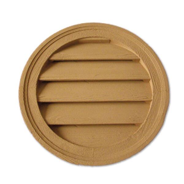 Fypon 18 in. x 18 in. x 1-5/8 in. Polyurethane Timber Functional Round Louver Gable Vent