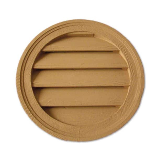 Fypon 22 in. x 22 in. x 1-5/8 in. Polyurethane Timber Functional Round Louver Gable Vent
