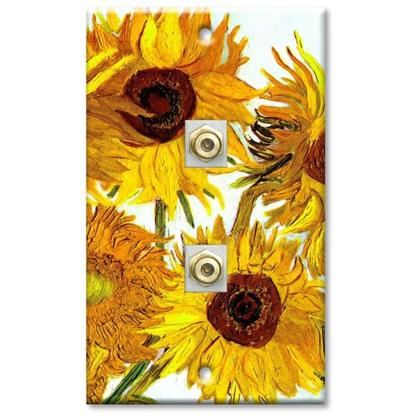 Art Plates Van Gogh Sunflowers 2 Cable Wall Plate