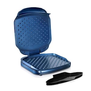64 sq. in. Classic Blue Ultra-Durable Non-Stick Diamond Infused Spike Express Electric Grill