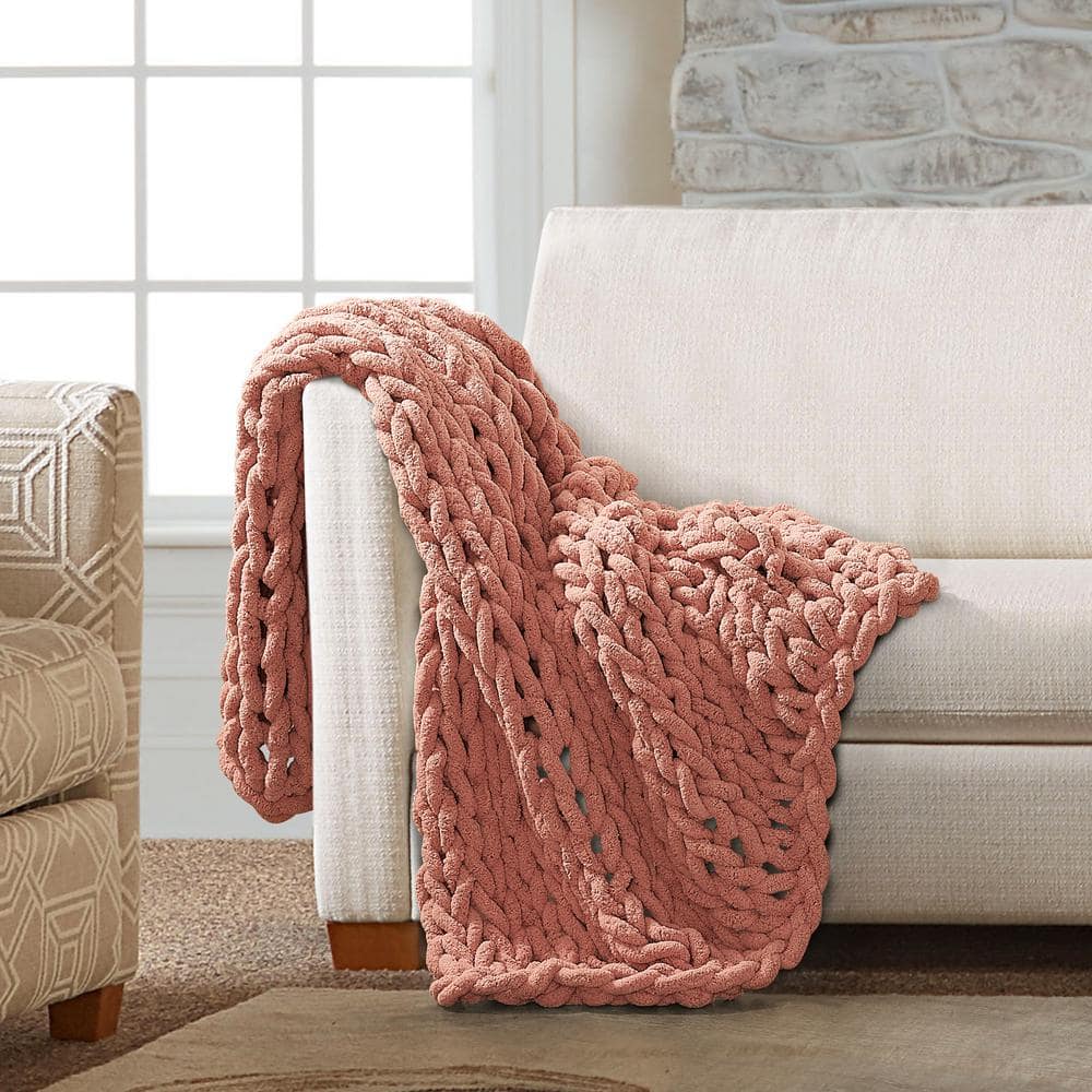 Canyon Clay Chunky Knitted Chenille 50x40 Throw